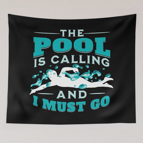 Item preview, The pool is calling - swim team designed and sold by EvergreenWhimsy.