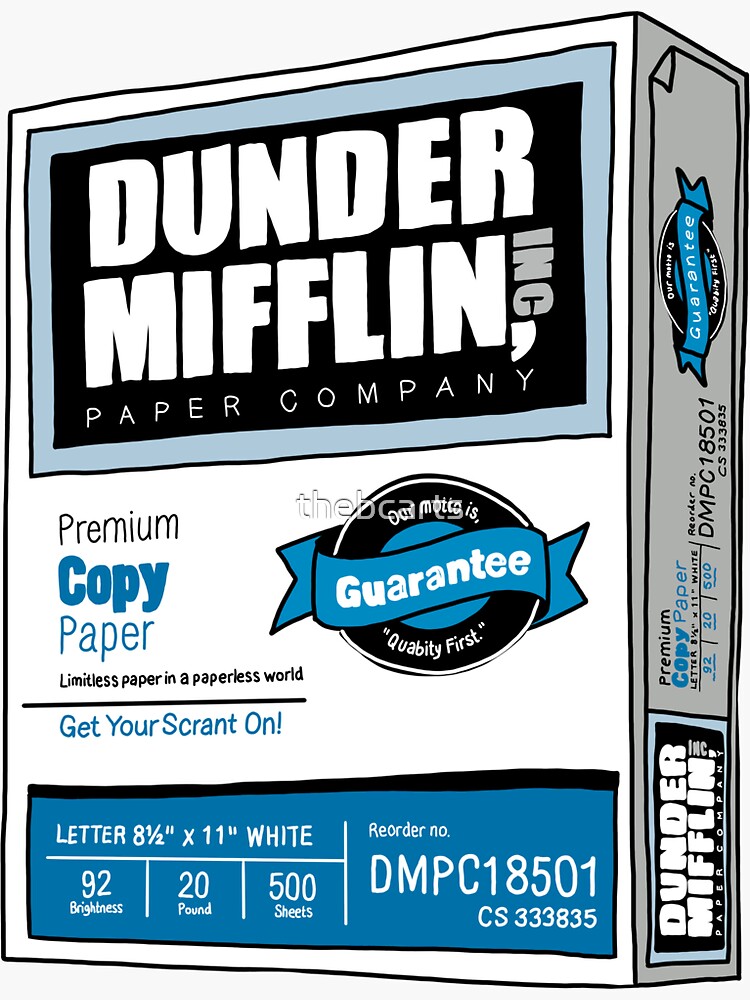 Dunder Mifflin Paper Company Blue Vinyl Sticker - Official The Office  Merchandise