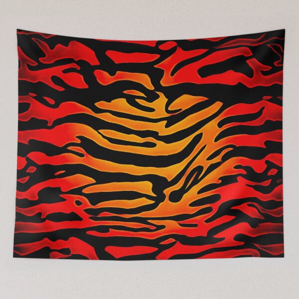 Item preview, Orange and Black Abstract Tiger Stripes designed and sold by asurtiumgreen.