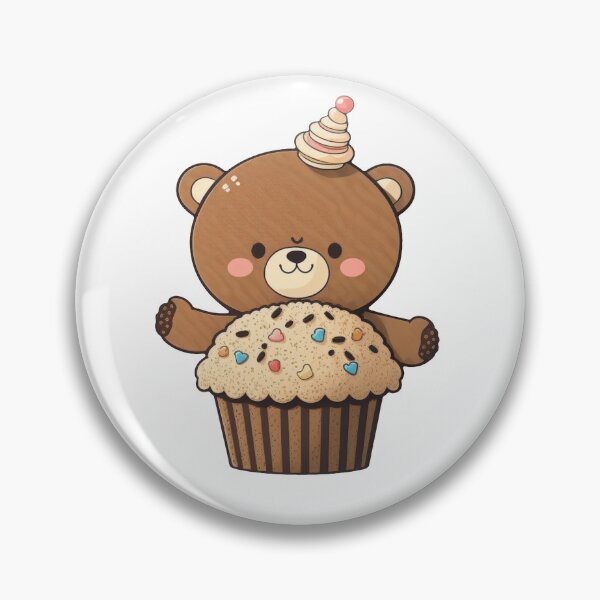 Item preview, Cute Cartoon Bear Muffin Sticker designed and sold by domo85.