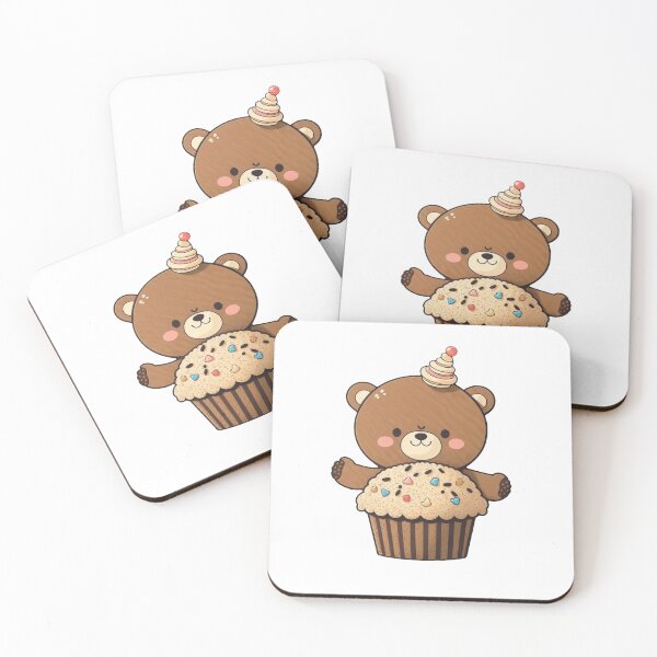 Item preview, Cute Cartoon Bear Muffin Sticker designed and sold by domo85.
