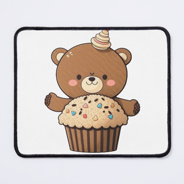 Item preview, Cute Cartoon Bear Muffin Sticker designed and sold by domo85.
