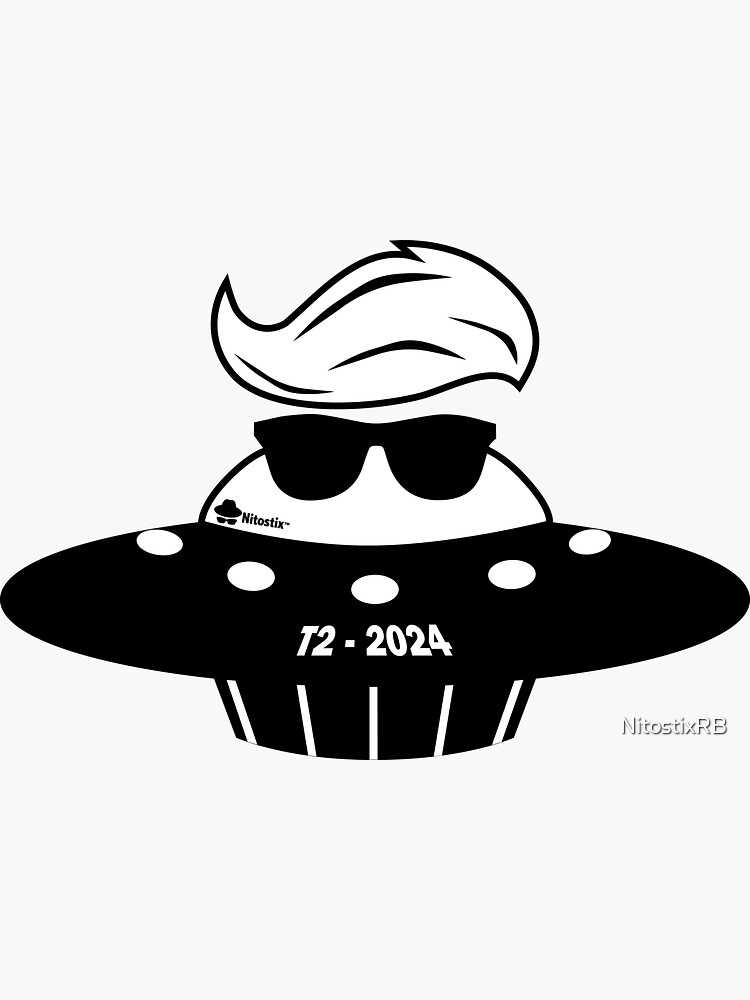 Thumbnail 3 of 3, Sticker, Trump 2024 MAGA UFO designed and sold by NitostixRB.