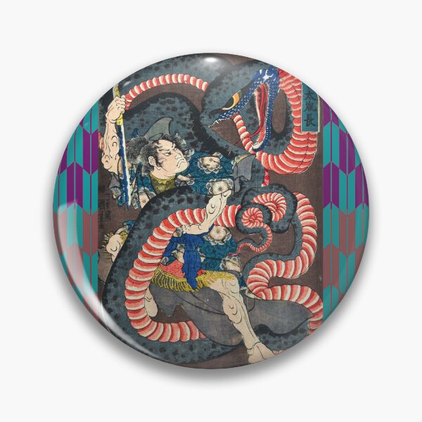 Item preview, JAPANESE WARRIOR COMBATTING WITH A GIANT PYTHON  designed and sold by BulganLumini.