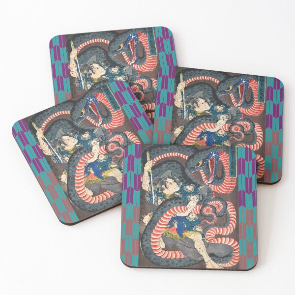 Item preview, JAPANESE WARRIOR COMBATTING WITH A GIANT PYTHON  designed and sold by BulganLumini.