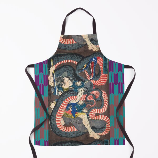 Item preview, JAPANESE WARRIOR COMBATTING WITH A GIANT PYTHON designed and sold by BulganLumini.
