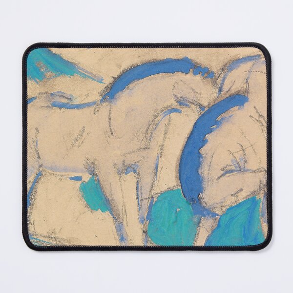 Item preview, Franz Marc Art Prints Zwei Pferde, blaugrün Franz Marc designed and sold by TeeARTHY.