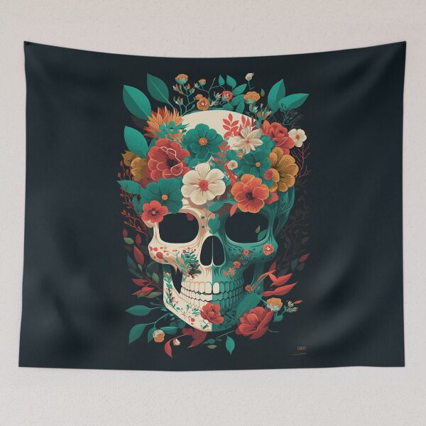 Item preview, Flower Skull cartoon art design skeleton designed and sold by One Piece Bounty Poster.