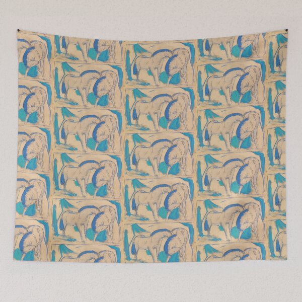 Item preview, Franz Marc Art Prints  Zwei Pferde, blaugrün Franz Marc  designed and sold by TeeARTHY.