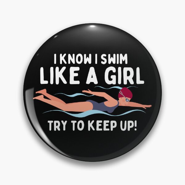Item preview, Swim like a girl - swimming - girl power designed and sold by EvergreenWhimsy.