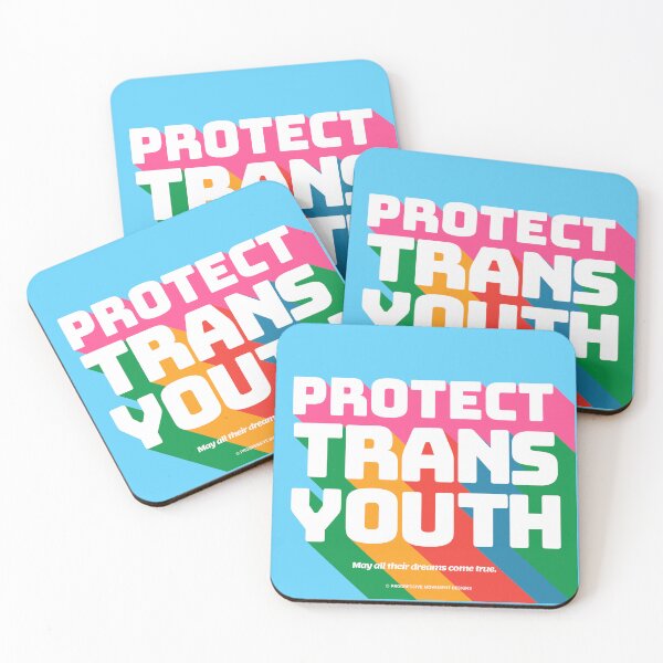 Item preview, PMD00343 Progressive Movement Designs Protect Trans Youth Kids anti bullying message for LGBTQ progressives or ally designed and sold by ProgressiveLeft.