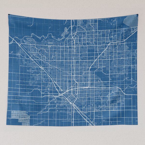 Item preview, Fresno City Map of California, USA - Blueprint designed and sold by deMAP.