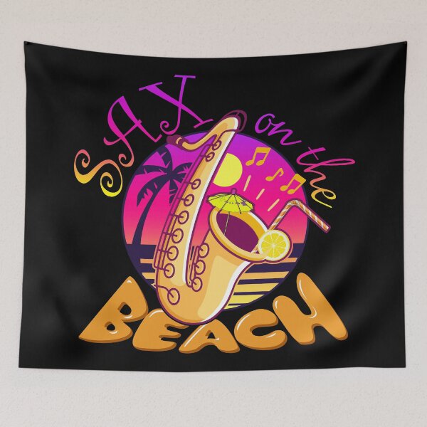 Item preview, SAX ON THE BEACH - MUSIC & COCKTAIL PUN designed and sold by KoolDsignsMUSIC.
