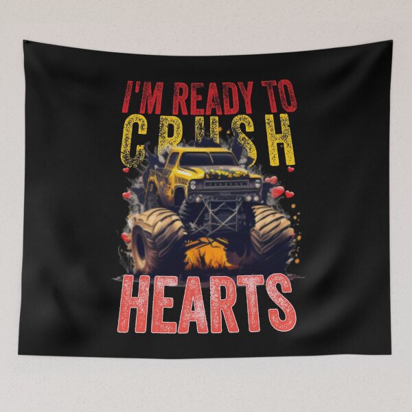 Item preview, I Crush Hearts Monster Truck Toddler Boys Valentines Day, Kids Valentines Day Monster Truck Boys Toddler I Crush Hearts designed and sold by NeboulaHamra.