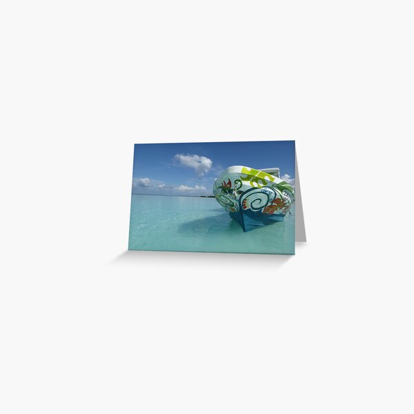 Boating on the Lagoon of Seven Colors, Bacalar, Mexico - Horizontal Greeting Card