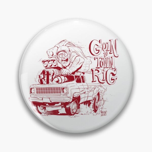 Item preview, Goin to Town Rig Red graphic designed and sold by WarrenMuzakArt.