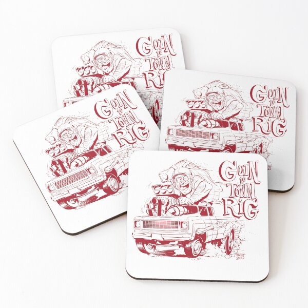 Item preview, Goin to Town Rig Red graphic designed and sold by WarrenMuzakArt.