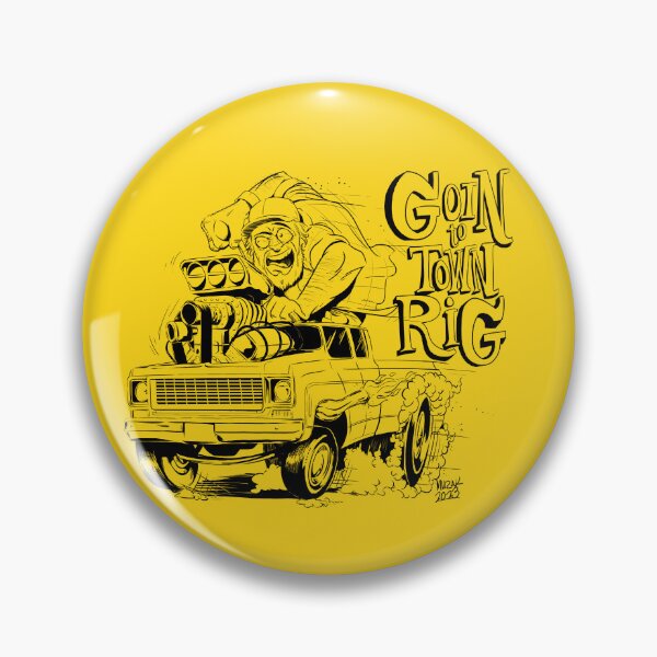 Item preview, Goin to Town Rig black graphic designed and sold by WarrenMuzakArt.