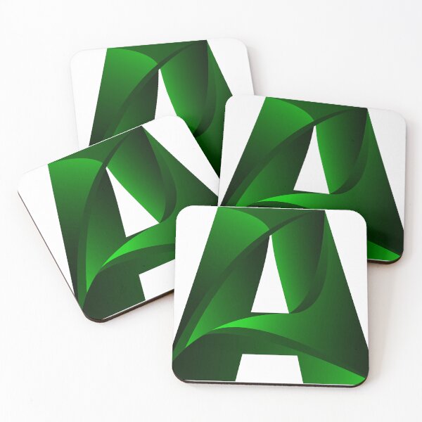 Item preview, Green letter A made of different shapes designed and sold by Bigrow.
