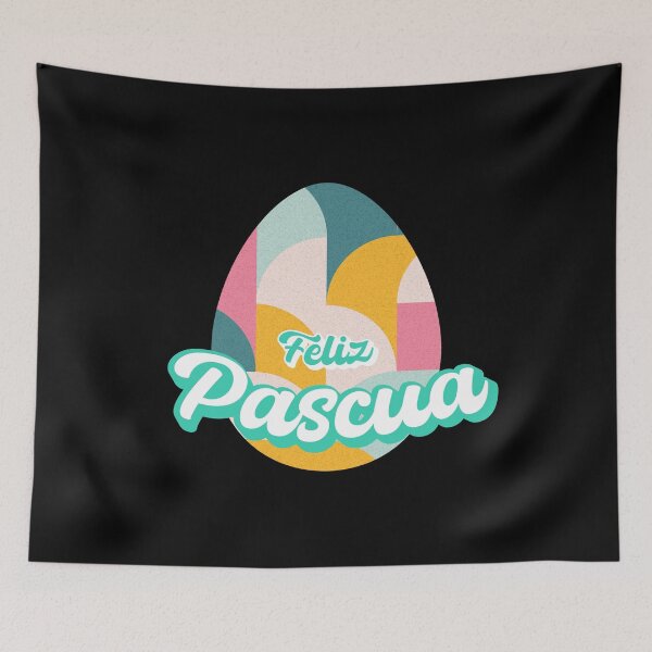 Item preview, Feliz Pascua Happy Easter Spanish text - easter egg - el huevo de Pascua designed and sold by ALLURE-minimal.