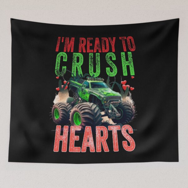 Item preview, I Crush Hearts Monster Truck Toddler Boys Valentines Day, Kids Valentines Day Monster Truck Boys Toddler I Crush Hearts designed and sold by NeboulaHamra.