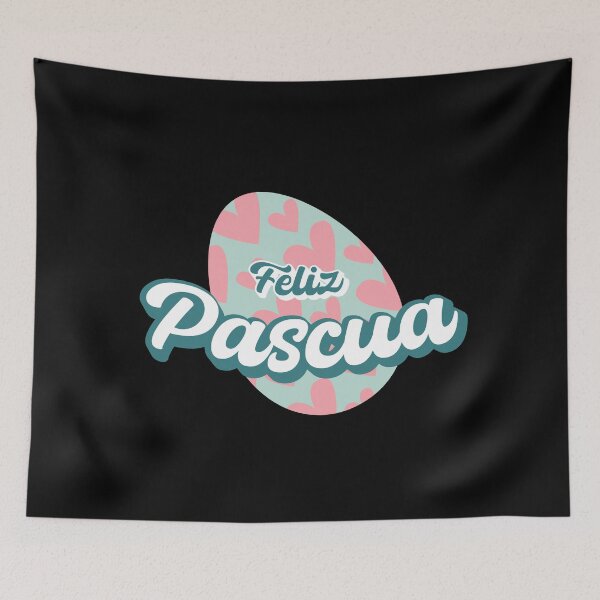 Item preview, Feliz Pascua Happy Easter Spanish text - easter egg - el huevo de Pascua designed and sold by ALLURE-minimal.