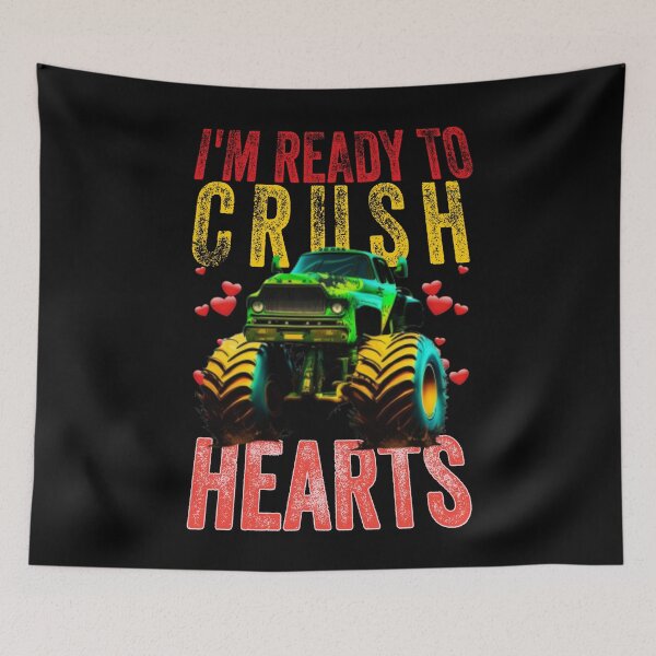 Item preview, I Crush Hearts Monster Truck Toddler Boys Valentines Day, Kids Valentines Day Monster Truck Boys Toddler I Crush Hearts designed and sold by NeboulaHamra.