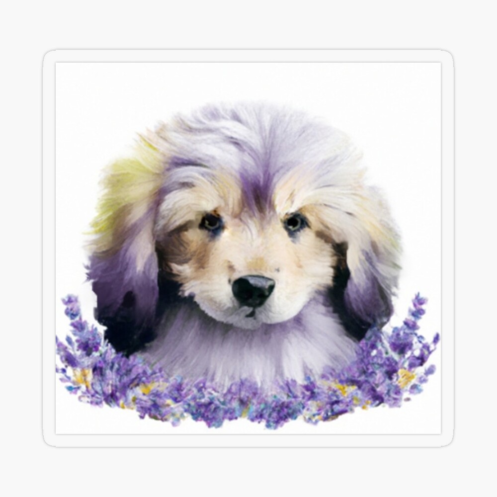 Lavender puppy Sticker