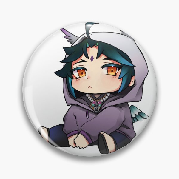 Item preview, Purple Xiao hoodie chibi Border designed and sold by Demakusan.