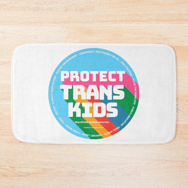 Item preview, PMD00348 Progressive Movement Designs Protect Trans Kids anti bullying message for LGBTQ progressives or ally designed and sold by ProgressiveLeft.