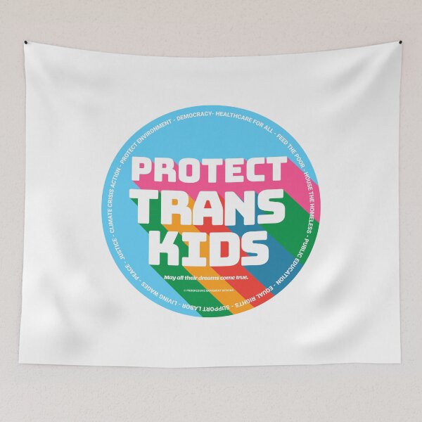Item preview, PMD00348 Progressive Movement Designs Protect Trans Kids anti bullying message for LGBTQ progressives or ally designed and sold by ProgressiveLeft.