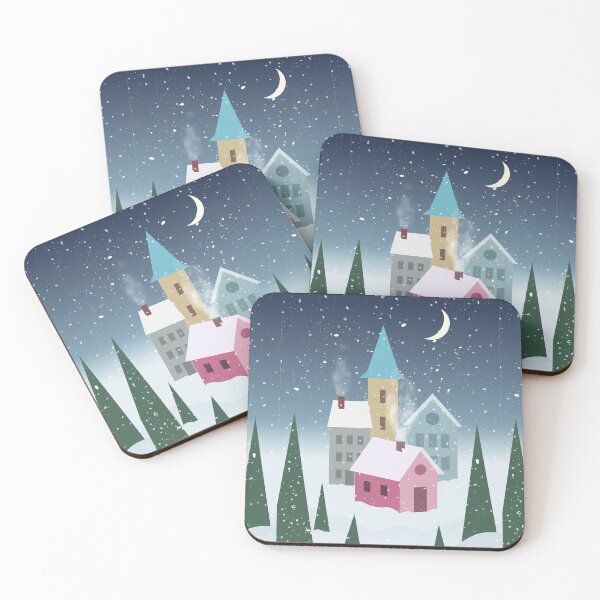 Item preview, Winter Village - Digital Illustration designed and sold by Pattokarts.