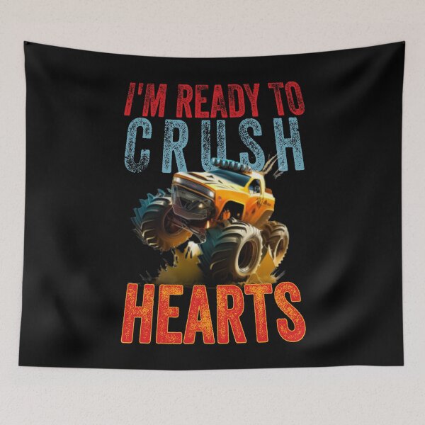 Item preview, I Crush Hearts Monster Truck Toddler Boys Valentines Day, Kids Valentines Day Monster Truck Boys Toddler I Crush Hearts designed and sold by NeboulaHamra.