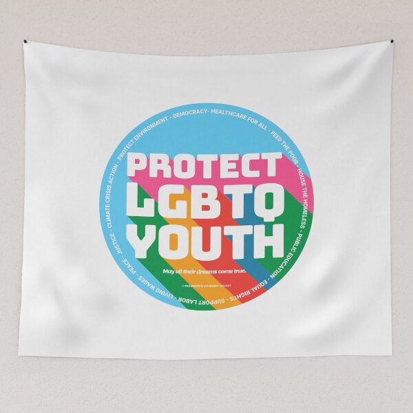 Item preview, PMD00349 Progressive Movement Designs Protect LGBTQ Youth Kids anti bullying message for LGBTQ progressives or ally designed and sold by ProgressiveLeft.
