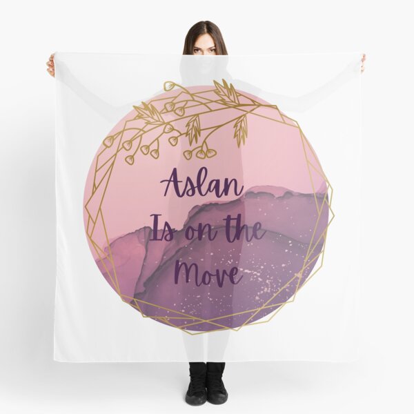 Purple Aslan Book Scarf , Narnia book scarf, Aslan quotes scarf