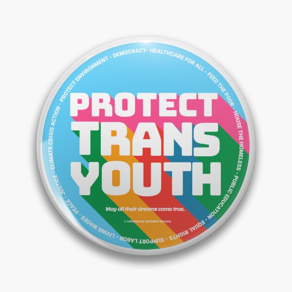 Item preview, PMD00350 Progressive Movement Designs Protect Trans Youth Kids anti bullying message for LGBTQ progressives or ally designed and sold by ProgressiveLeft.
