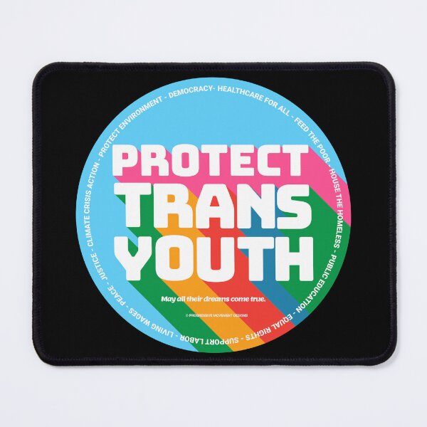 Item preview, PMD00350 Progressive Movement Designs Protect Trans Youth Kids anti bullying message for LGBTQ progressives or ally designed and sold by ProgressiveLeft.