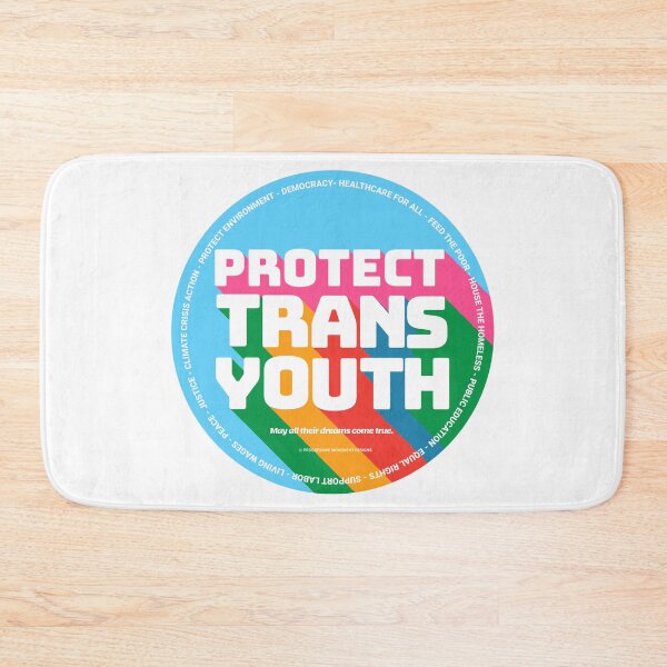 Item preview, PMD00350 Progressive Movement Designs Protect Trans Youth Kids anti bullying message for LGBTQ progressives or ally designed and sold by ProgressiveLeft.
