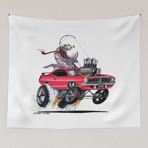 Item preview, Vince Crain High Octane Art FISHTAILIN 1970 pink designed and sold by vincecrain.