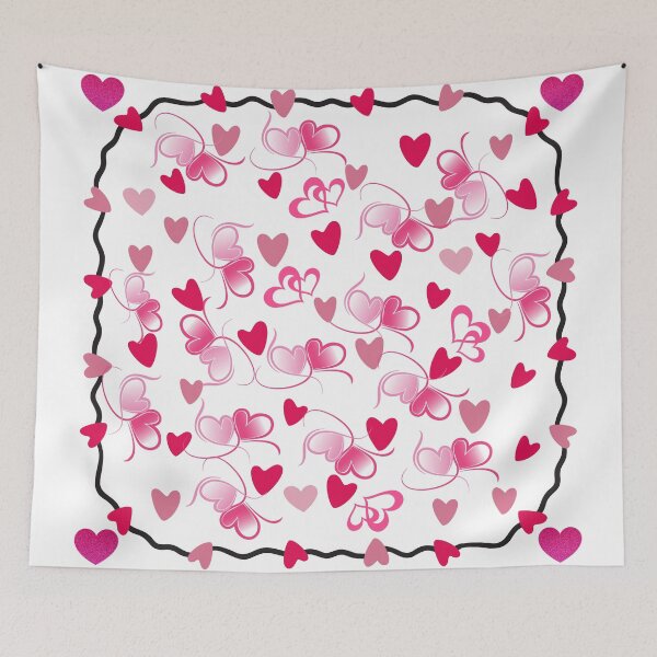 Item preview, Red and Pink Love Hearts Pattern designed and sold by universegrace.