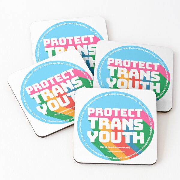 Item preview, PMD00350 Progressive Movement Designs Protect Trans Youth Kids anti bullying message for LGBTQ progressives or ally designed and sold by ProgressiveLeft.