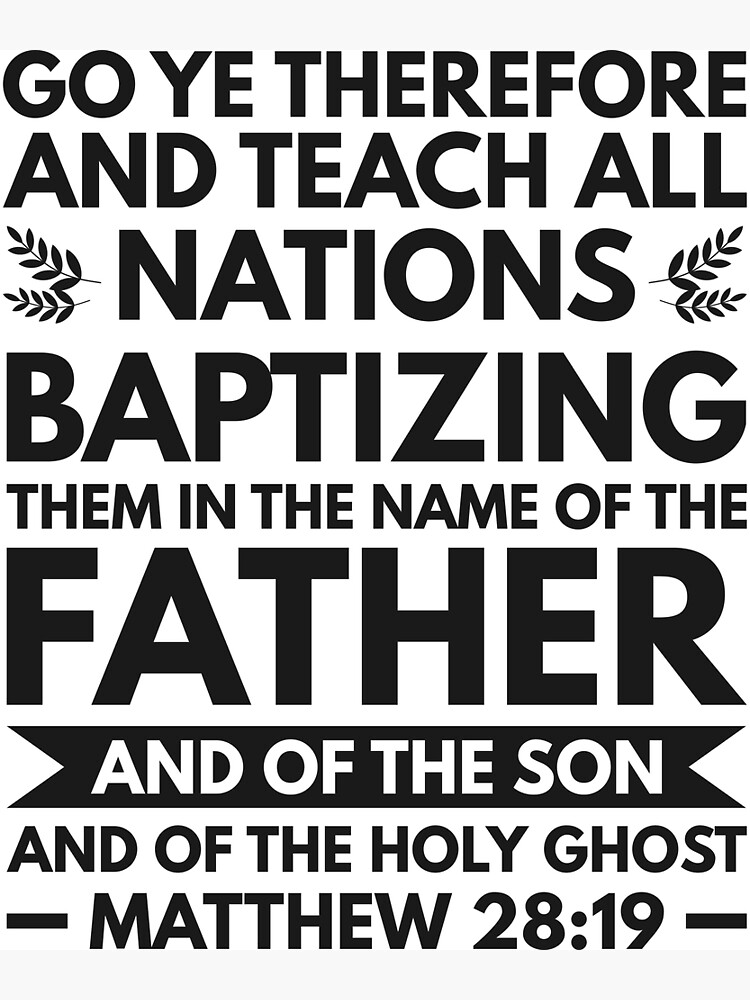 Matthew 28 19 Inspirational Christian Quotes Art Print For Sale By matthew-chapter-19-bible-reading-youtube