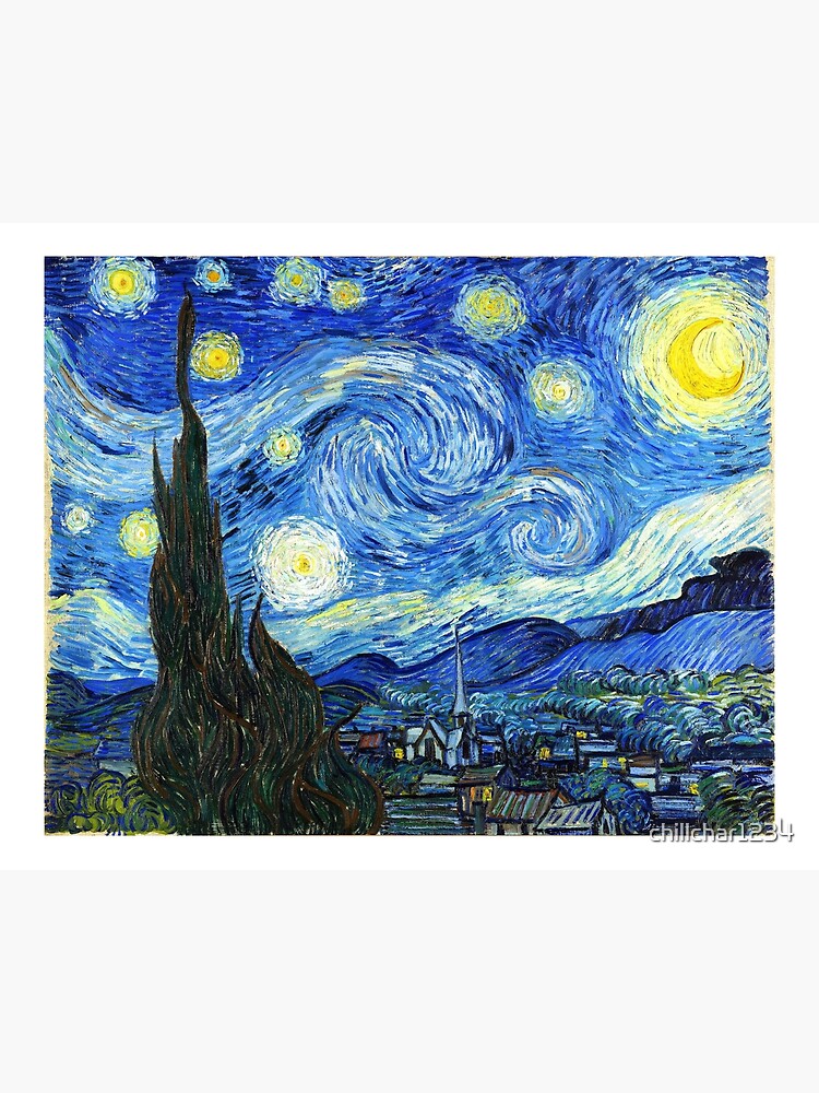 The Starry Night Vincent Van Gogh Night Scenery Art Board Print for Sale  by chillchar1234