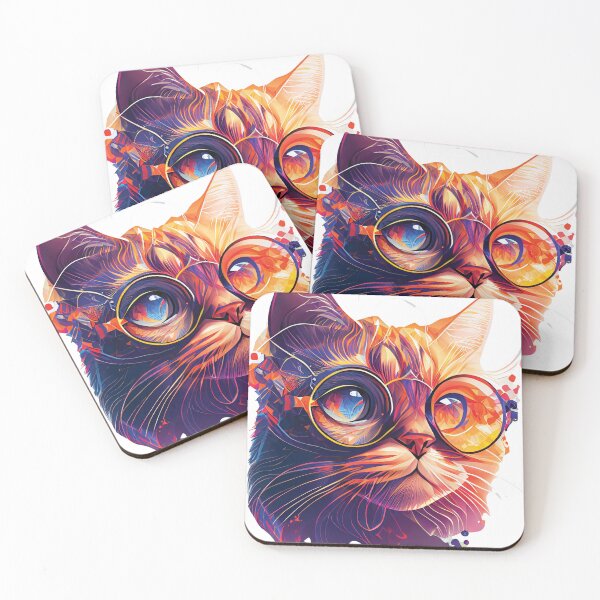 Item preview, nerdy cat designed and sold by Japandiizm.