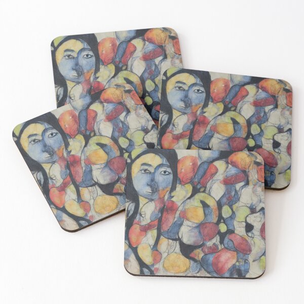 Item preview, Blue Woman Portrait with Red Apples designed and sold by bryanchvzz.