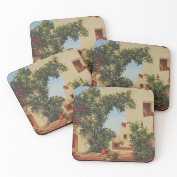 Item preview, White Spanish Villa with Trees Still Life designed and sold by bryanchvzz.