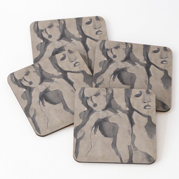 Item preview, Woman Figures Dark Black Lines on Cream Background designed and sold by bryanchvzz.