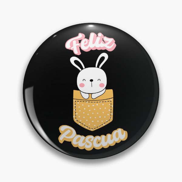 Item preview, Feliz Pascua Happy Easter Spanish text - bunny in a pocket designed and sold by ALLURE-minimal.
