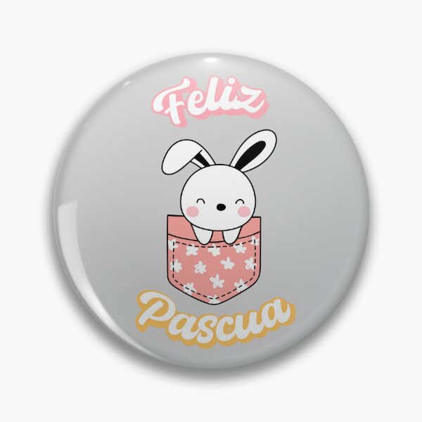 Item preview, Feliz Pascua Happy Easter Spanish text - bunny in a pocket designed and sold by ALLURE-minimal.
