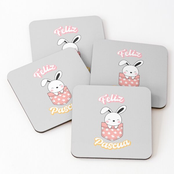 Item preview, Feliz Pascua Happy Easter Spanish text - bunny in a pocket designed and sold by ALLURE-minimal.